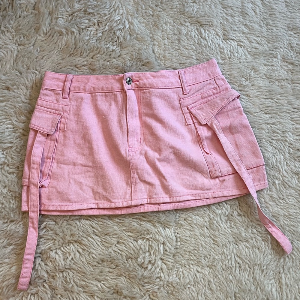Pink Mini Skirt with Pockets